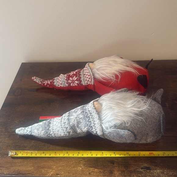 Set of 2 Christmas Gnomes Weighted Plush Winter Holiday Decor 14" New - Picture 7 of 7